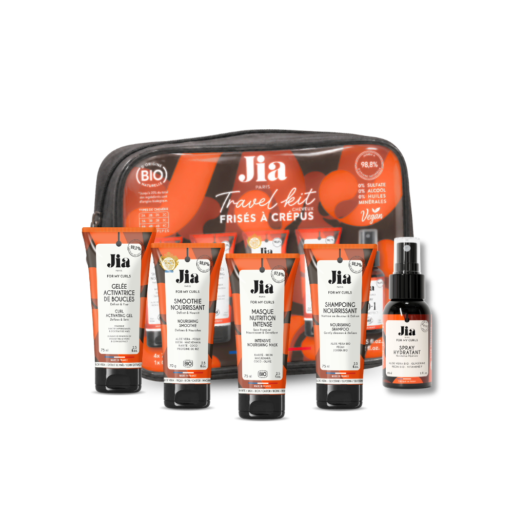 Kit de viaje para cabello rizado y encrespado